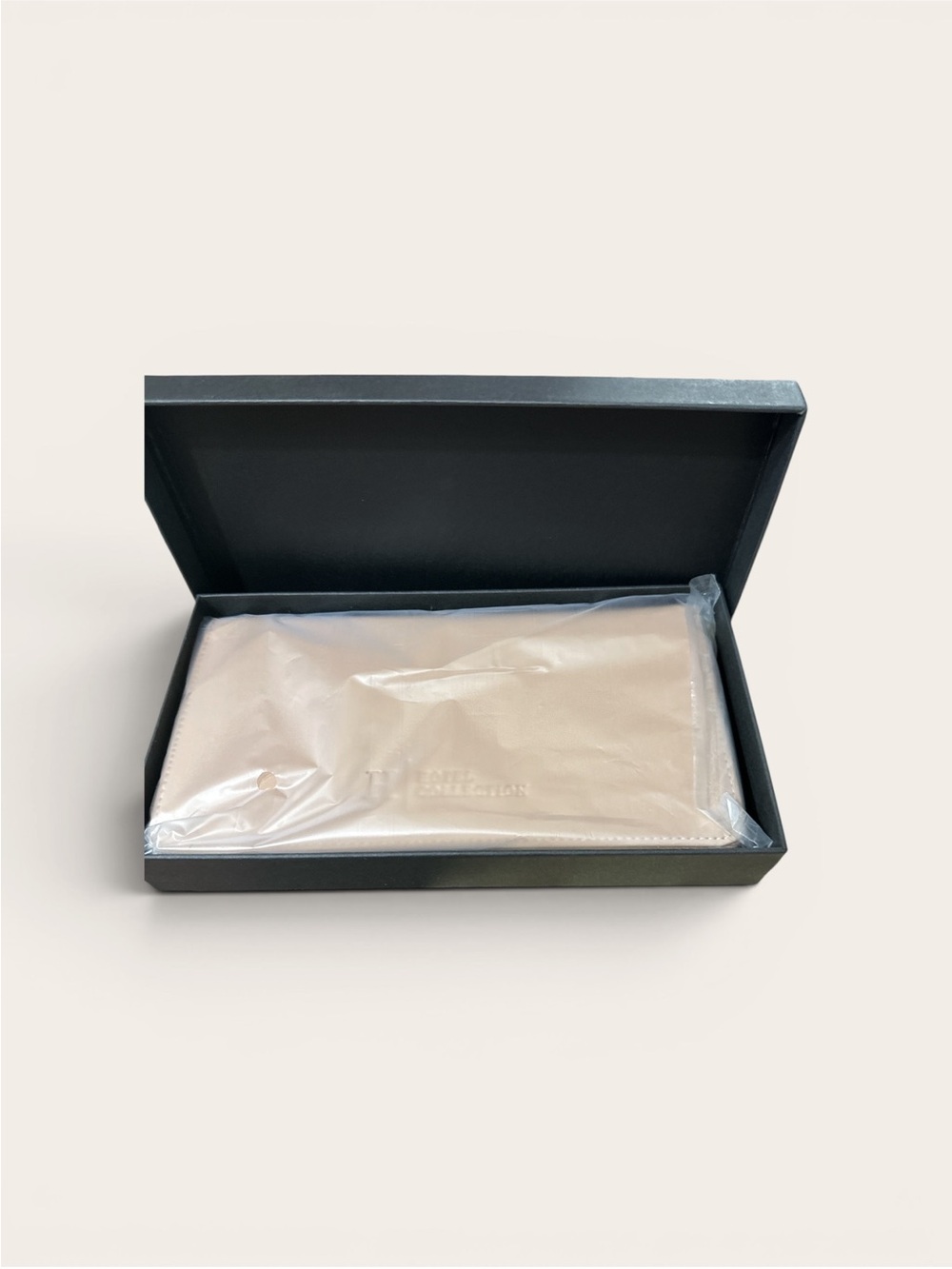 Hotel Collection Beige Slim Jewelry Case with Gold Accents